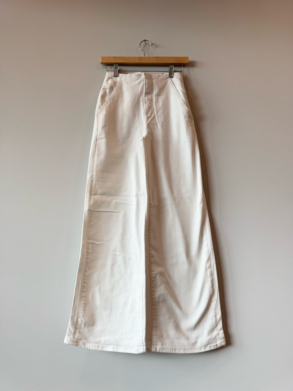 Anthropologie Maeve White 23T 23 Tall (00) Wide-Leg Pants Jeans Work Casual NWOT
